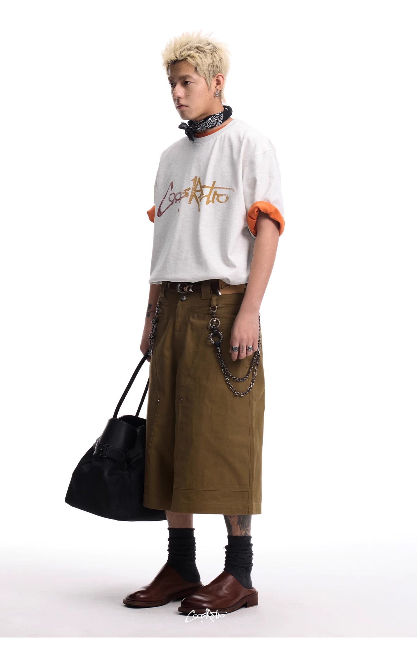 アメリカンレトロ ゆったりストレート 七分丈パンツ