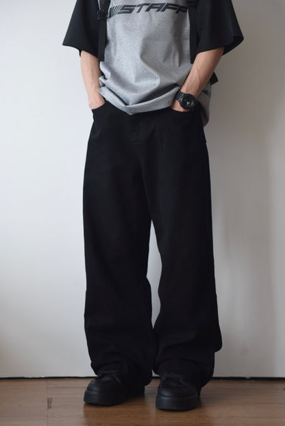 無地ストレートパンツ