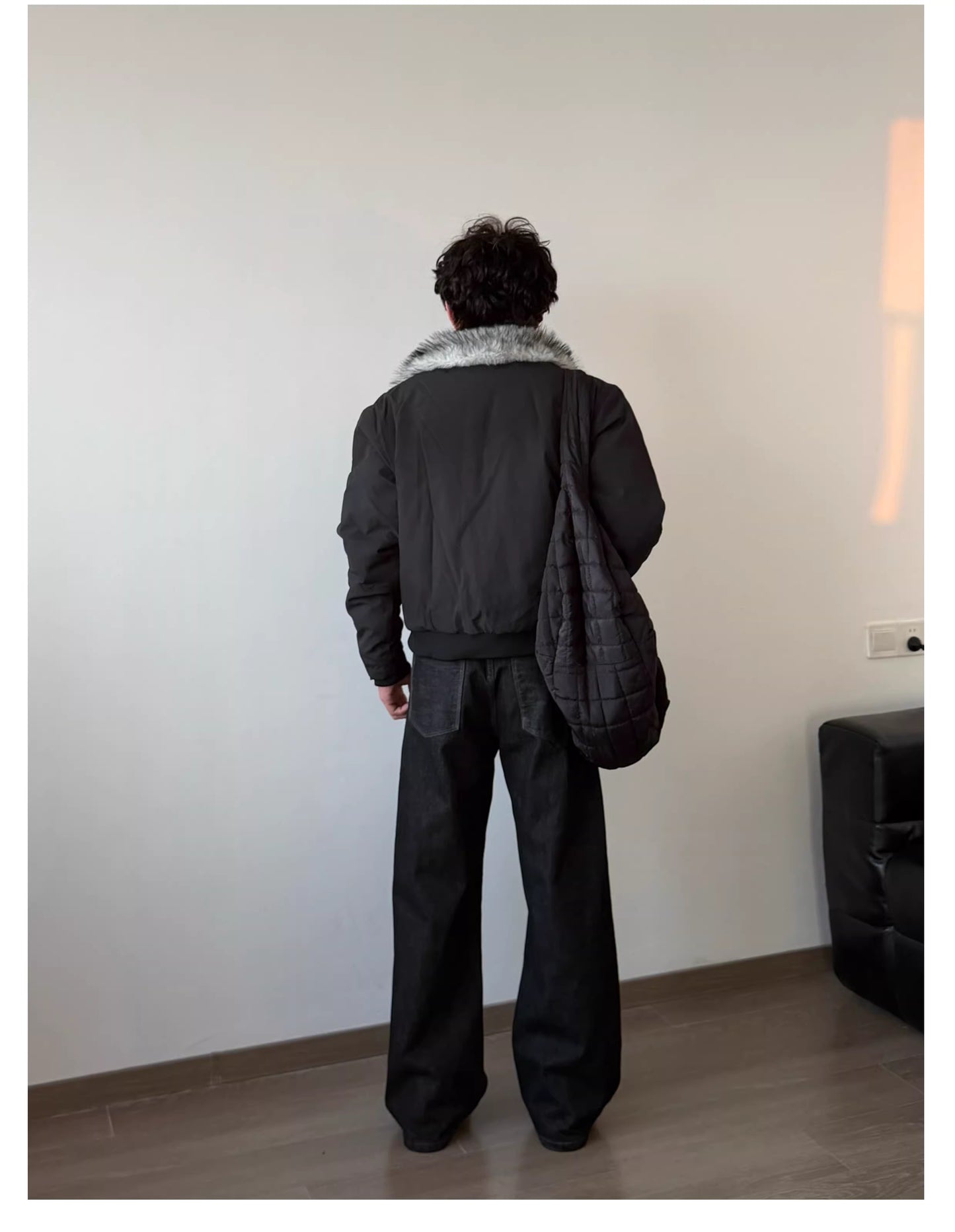 ショート丈 ボア襟ジャケット