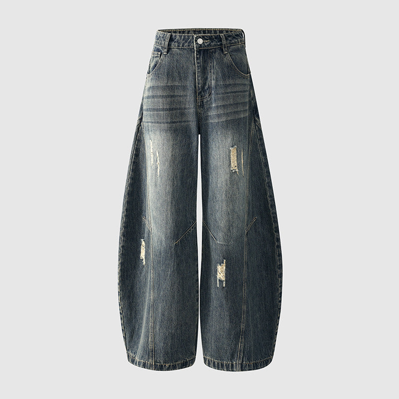 アメリカンヴィンテージ ダメージカーブデニムパンツ