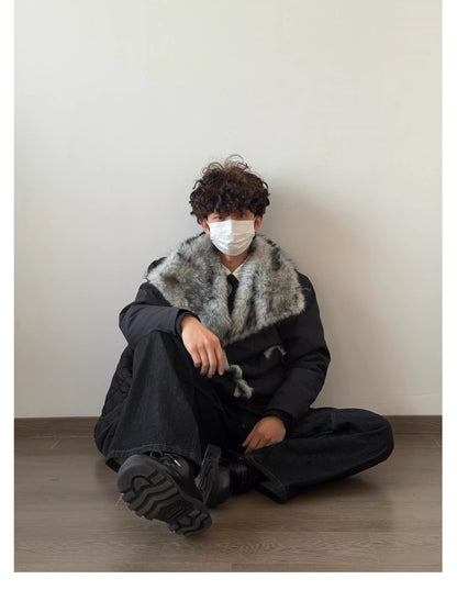 ショート丈 ボア襟ジャケット