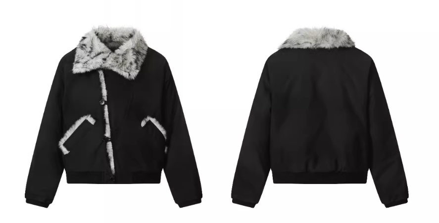 ショート丈 ボア襟ジャケット