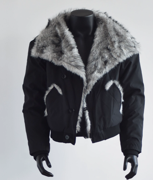 ショート丈 ボア襟ジャケット