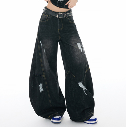 アメリカンヴィンテージ ダメージカーブデニムパンツ