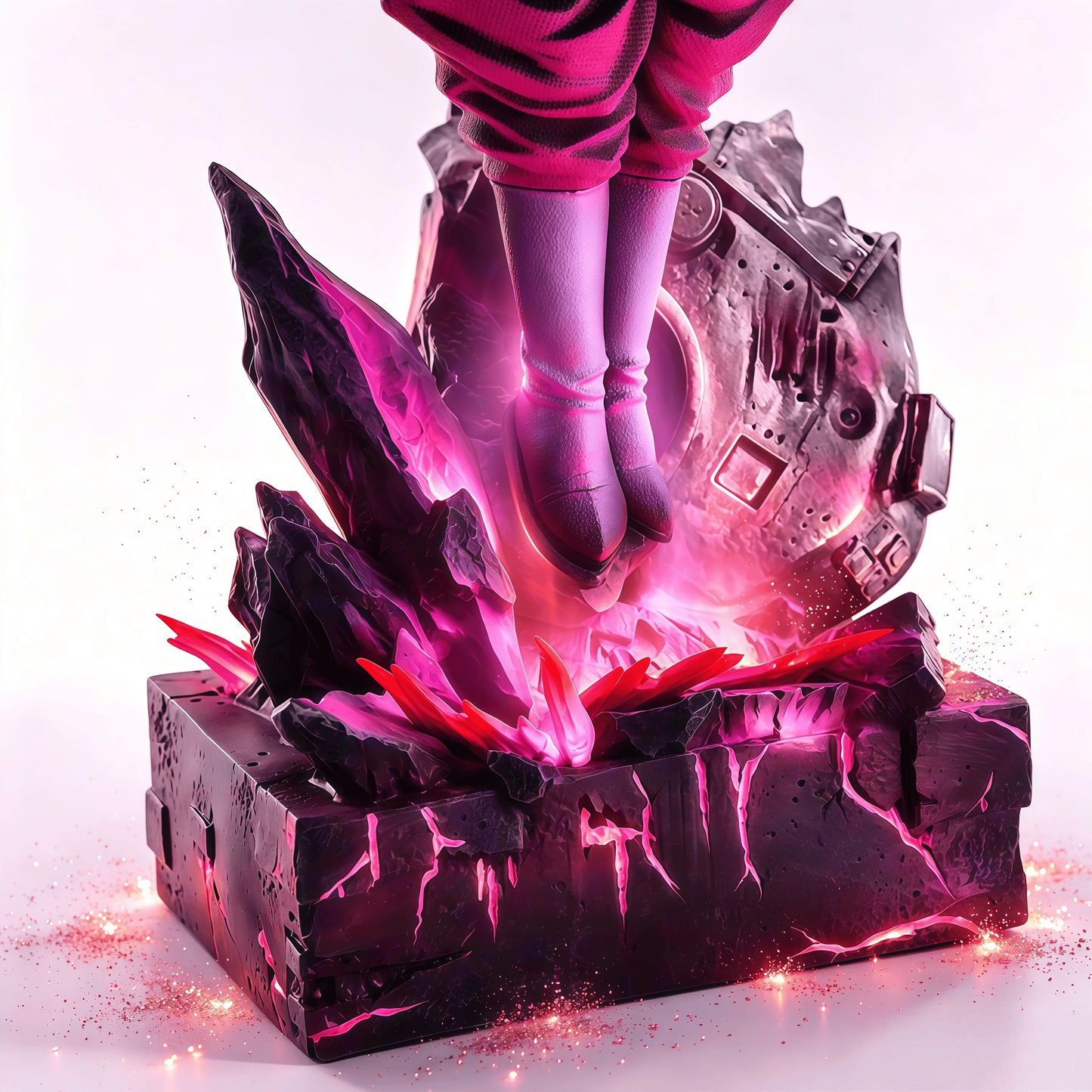 Goku Black Super Saiyan Rose statue display base detail