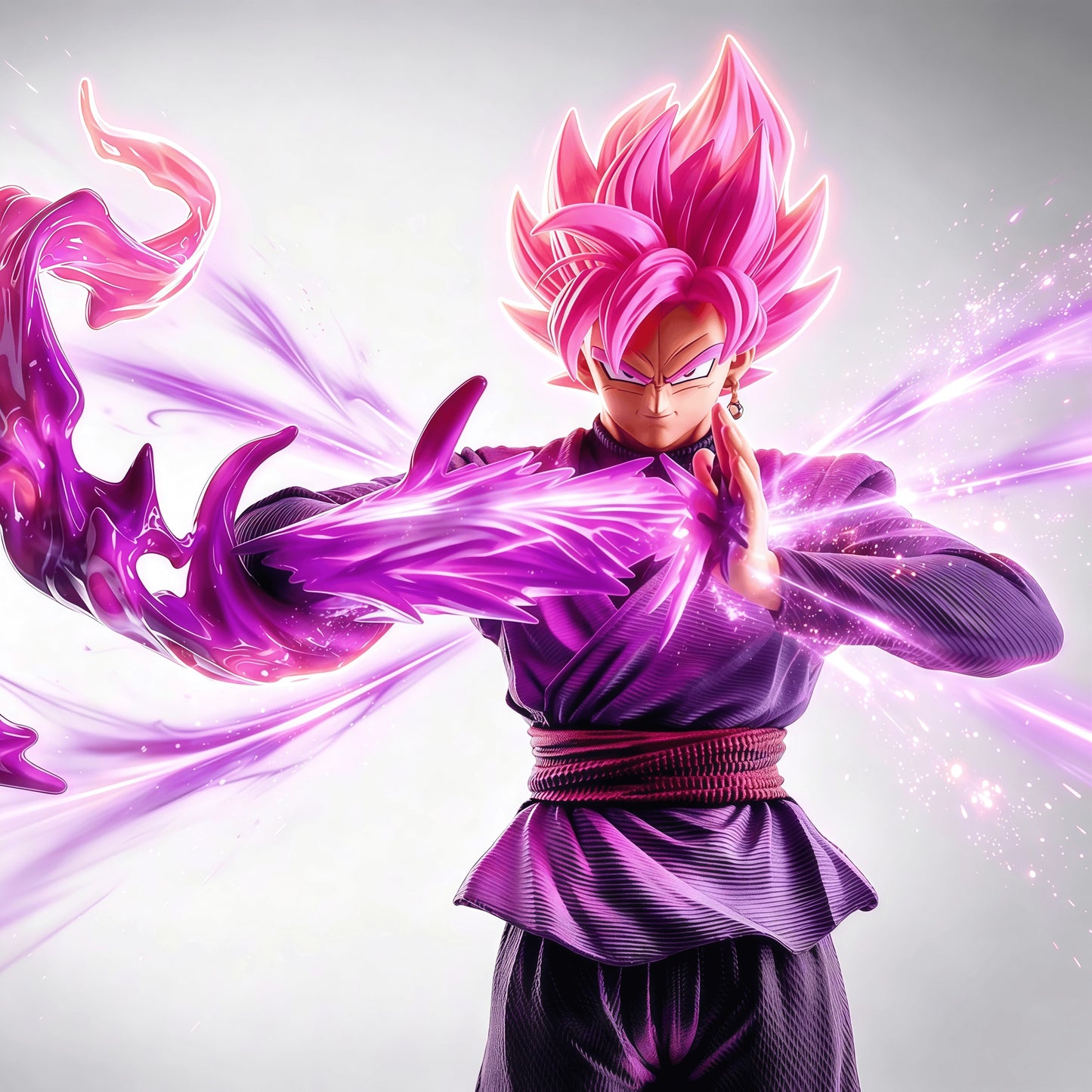 Goku Black Super Saiyan Rose statue upper-body close-up
