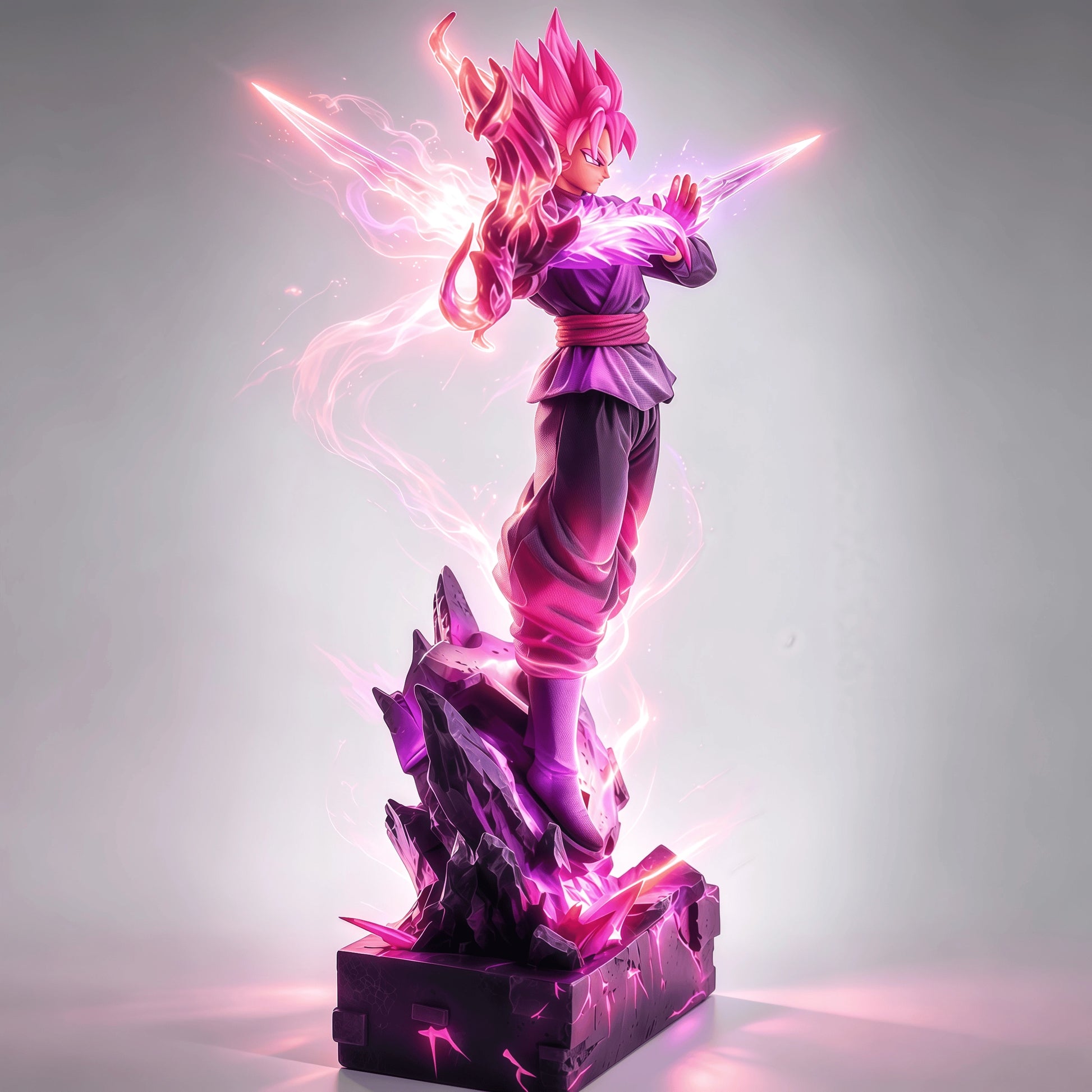 Goku Black Super Saiyan Rose statue side view