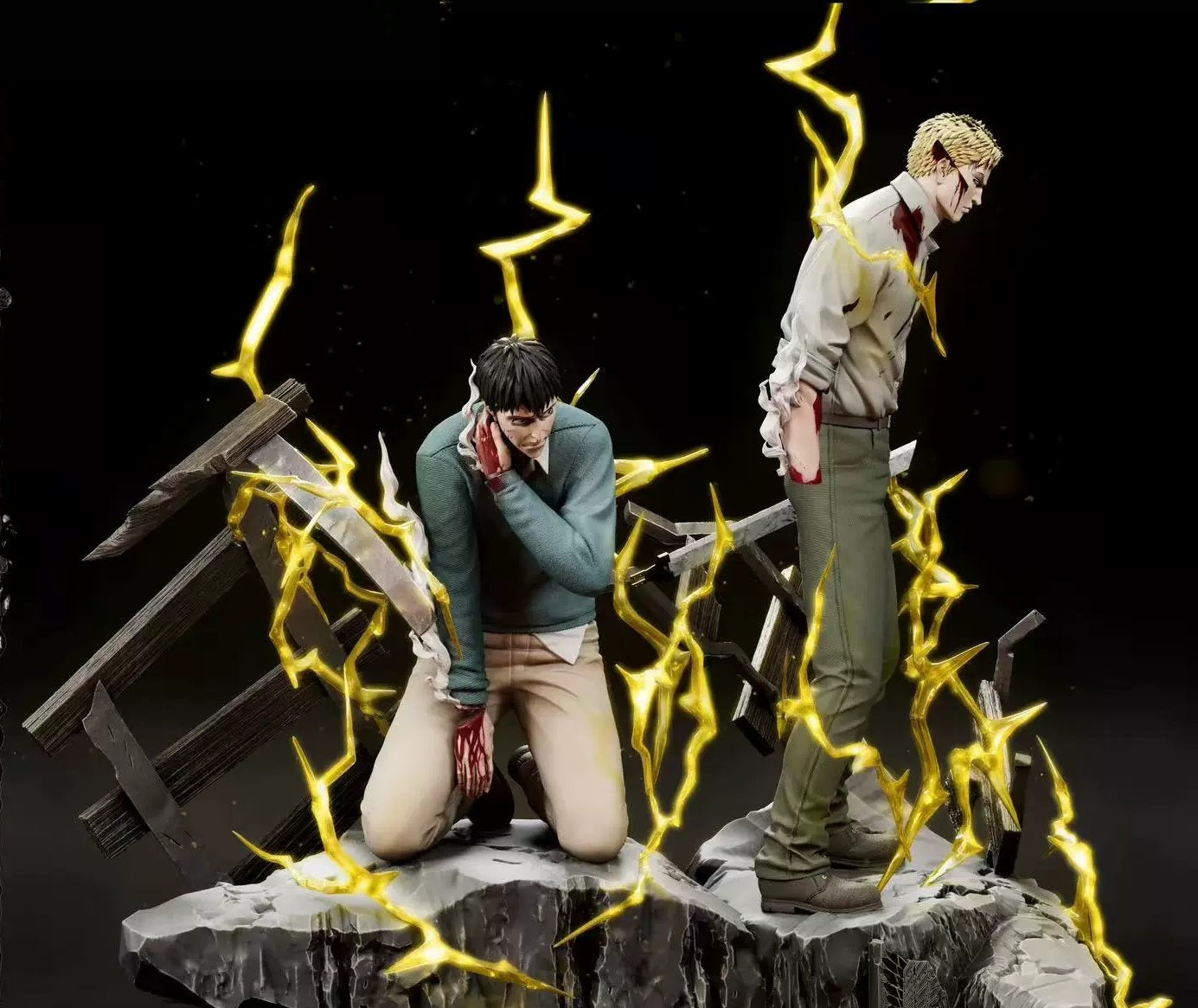 Side display of Reiner Braun and Bertholdt Hoover 1/6 GK statue