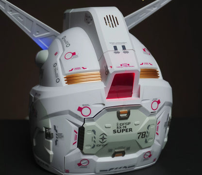 RX-78 style mecha helmet back view