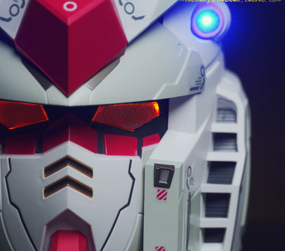 RX-78 style mecha helmet light-up eye detail