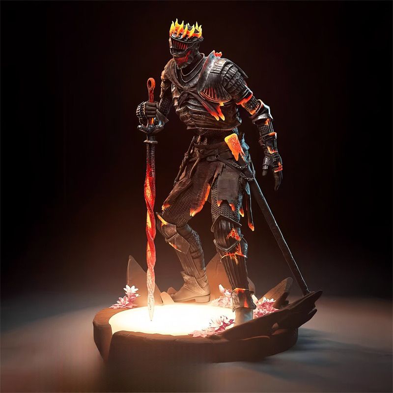 Atmospheric display reference for the armored knight and coiled sword figure