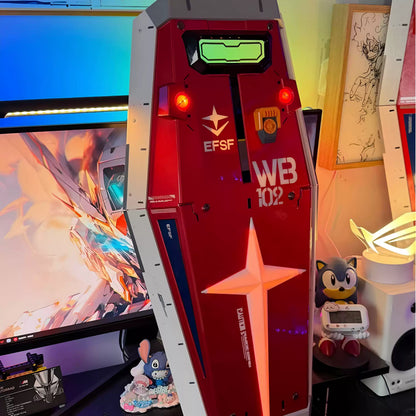 WB 102 light-up shield angled display view