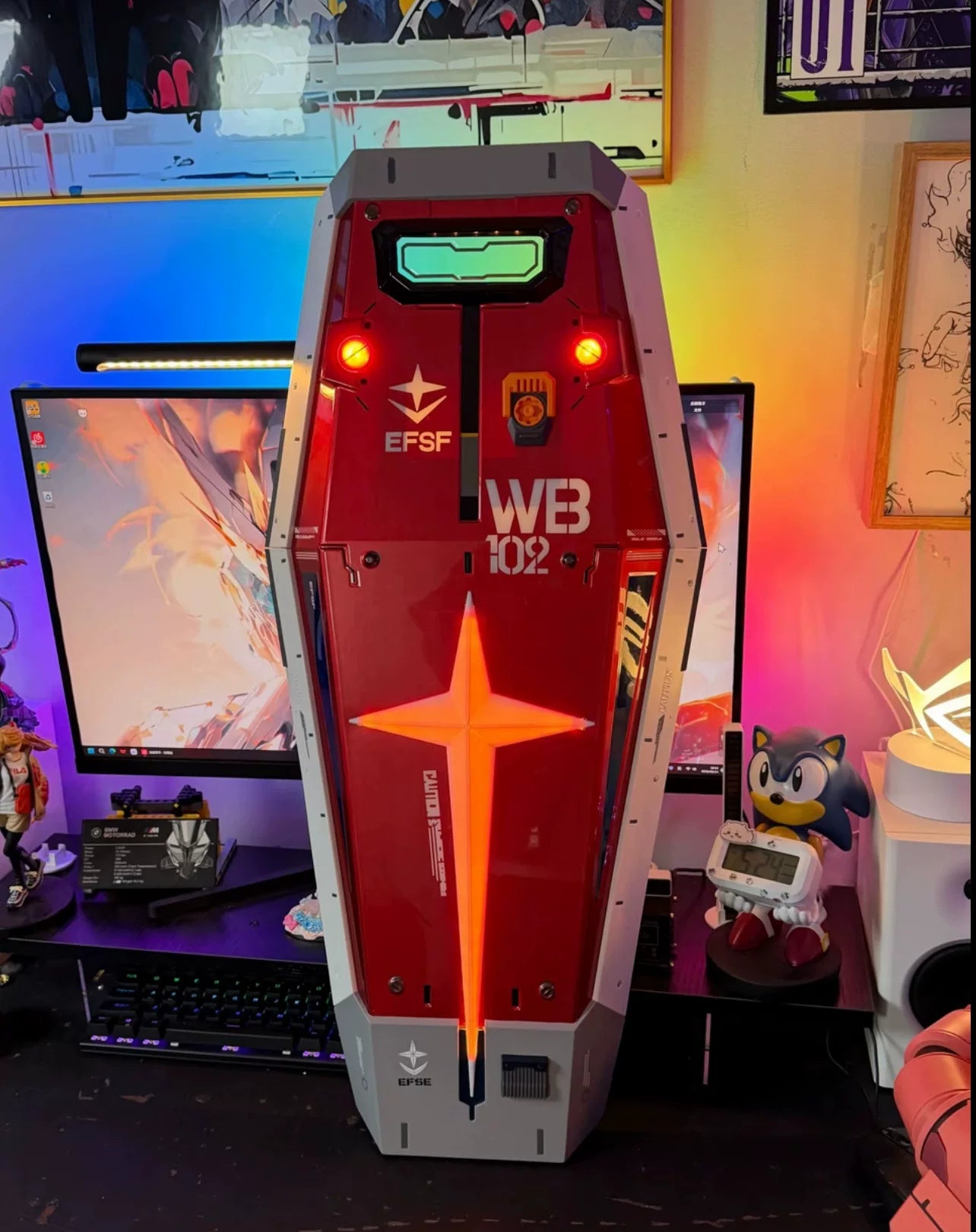 WB 102 light-up shield in room display